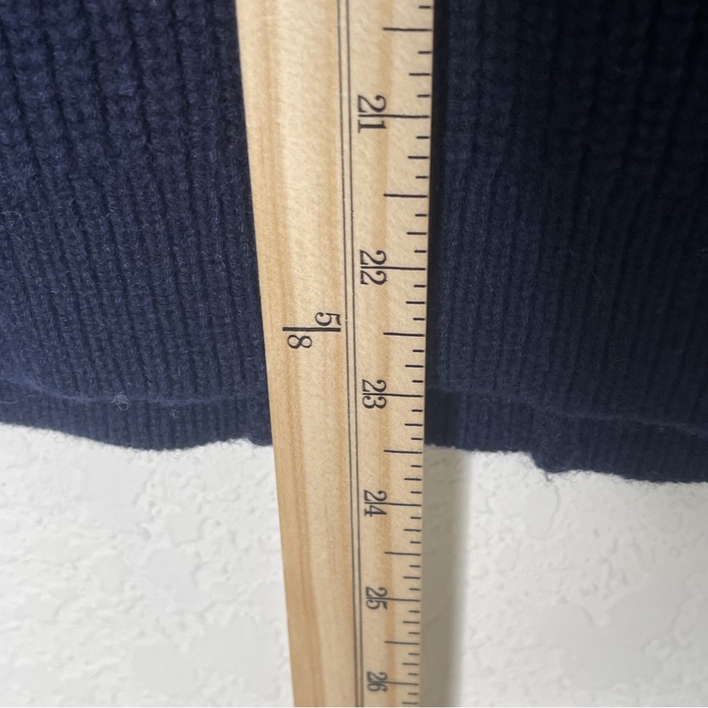 Sezane Deep Blue Cable Knit Crew Neck Sweater - Picture 4 of 5